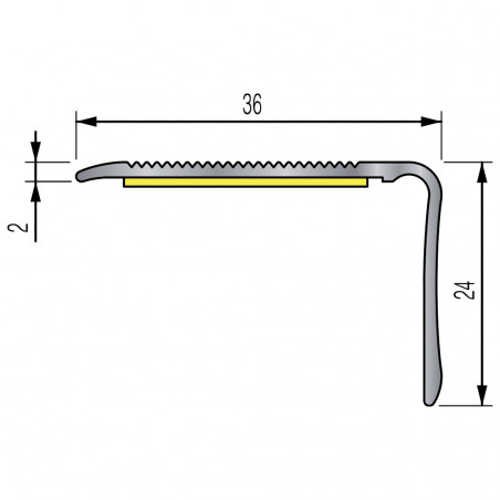 Nez de marche adhésif - 110cm x 36mm x 24mm - Chêne rustique TECNIS par Dinac