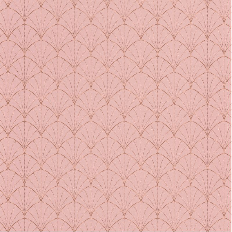 Papier peint intissé graphique rose blush et cuivré STARDUST - The Place to Bed par Caselio - 101824020