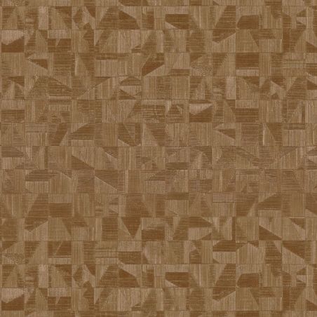Papier peint vinyle sur intissé géométrique marron métallisé etTIZNIT - Mansour par Casamance - 74400752