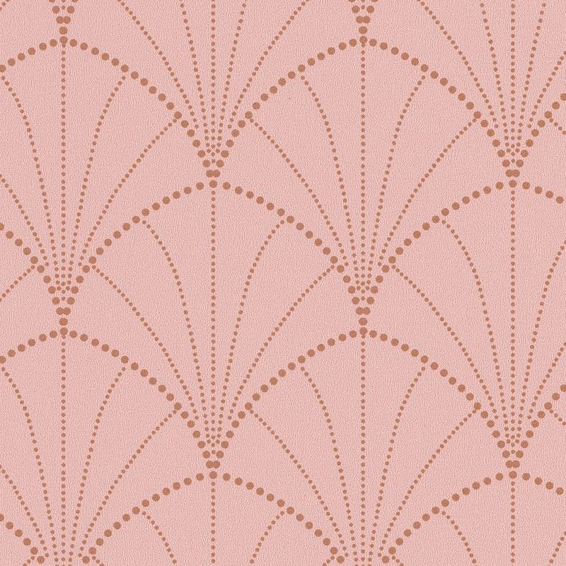 Papier peint intissé graphique rose blush et cuivré STARDUST - The Place to Bed par Caselio - 101824020