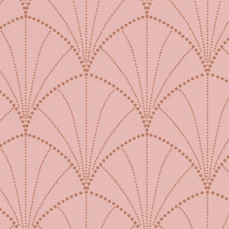 Papier peint intissé graphique rose blush et cuivré STARDUST - The Place to Bed par Caselio - 101824020
