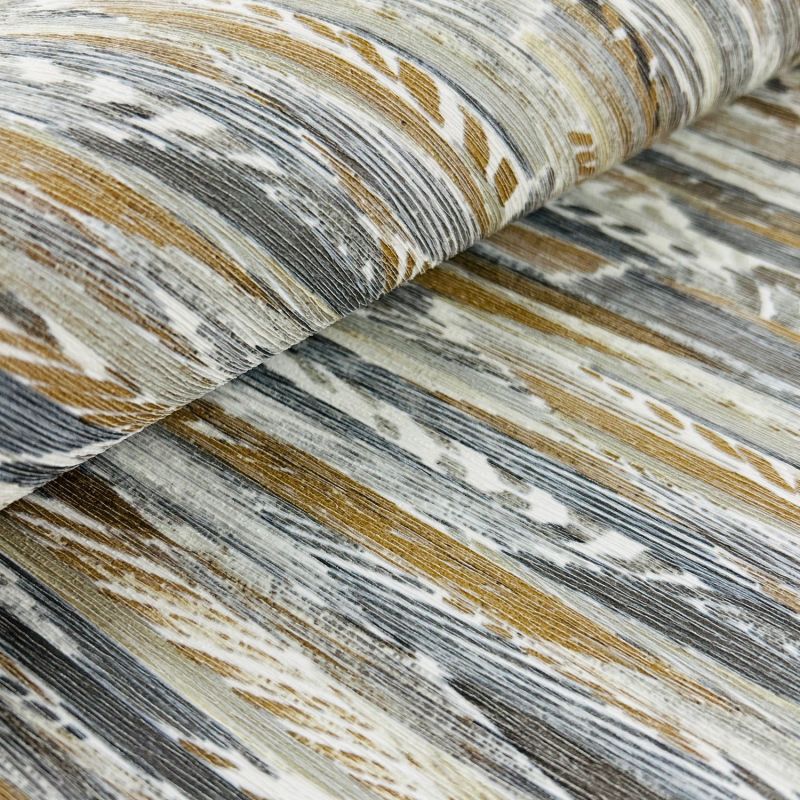 Papier peint vinyle sur intissé géométrique marron et gris LAHNA - Le Velours par Casamance - 74654758