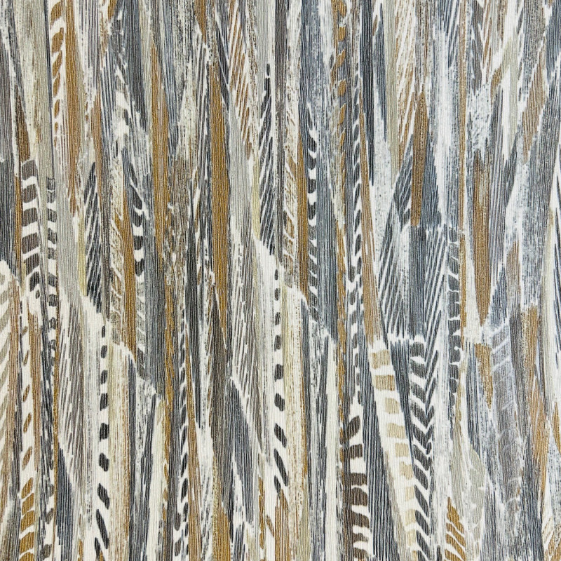 Papier peint vinyle sur intissé géométrique marron et gris LAHNA - Le Velours par Casamance - 74654758