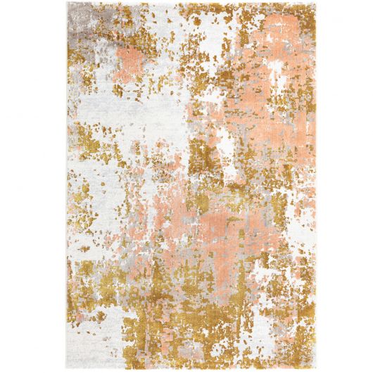 Tapis de salon - 120x170cm - Contemporain rose, bleu, gris et or Joy par Osta