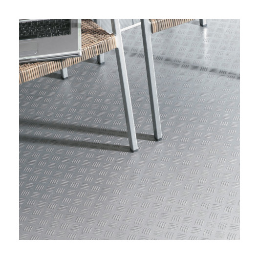 Sol Vinyle/PVC - 4m - tôle métallique grain de riz SOLID 91 -  Atento par IVC