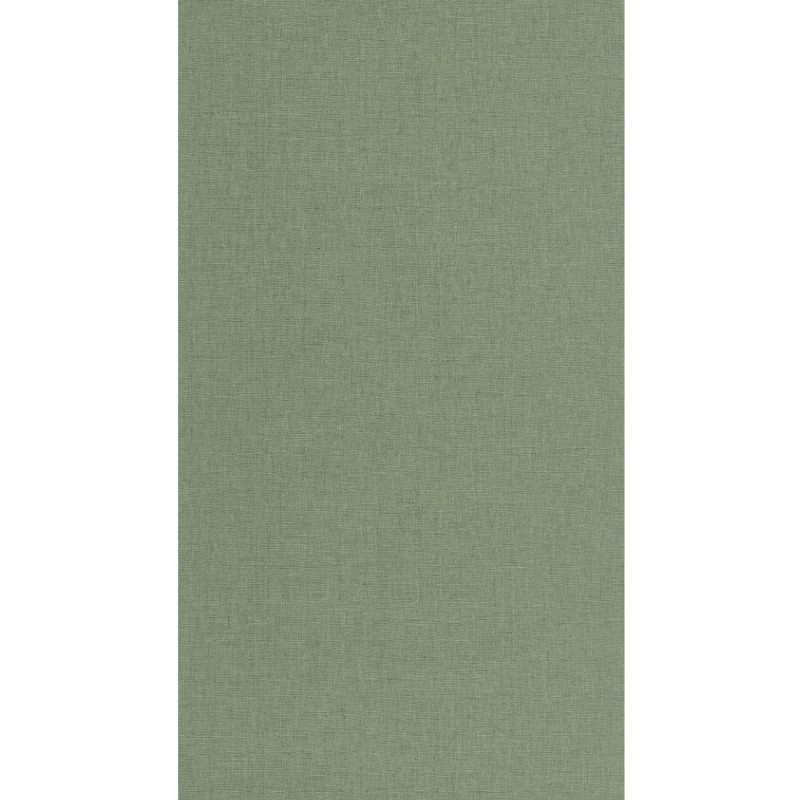 Papier peint intissé uni vert  et fil bleu LINEN - Art of Botany par Caselio - 103227660