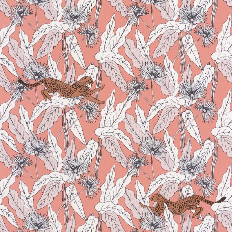 Papier peint intissé végétal corail et blanc FANTAISY WORLD - The Place to Bed par Caselio - 101774001