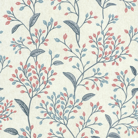 Papier peint expansé sur intissé floral bleu et terracotta FLORAL TRAIL - Millésime par Lutèce - 11211001 Papier peint expansé sur intissé floral bleu et terracotta FLORAL TRAIL - Millésime par Lutèce - 11211001