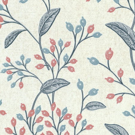 Papier peint expansé sur intissé floral bleu et terracotta FLORAL TRAIL - Millésime par Lutèce - 11211001 Papier peint expansé sur intissé floral bleu et terracotta FLORAL TRAIL - Millésime par Lutèce - 11211001