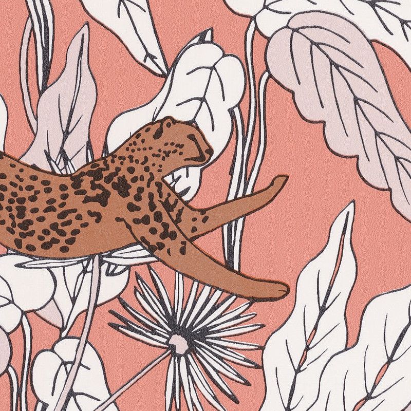 Papier peint intissé végétal corail et blanc FANTAISY WORLD - The Place to Bed par Caselio - 101774001