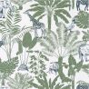 Papier peint intissé végétal kaki et bleu nuit JUNGLE TRIP - Our Planet par Caselio - 101957403