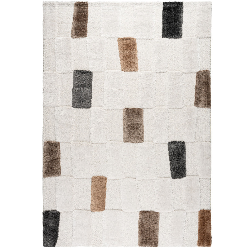 Tapis de salon - 160x230cm - Contemporain gris, marron et blanc Limba par Ragolle