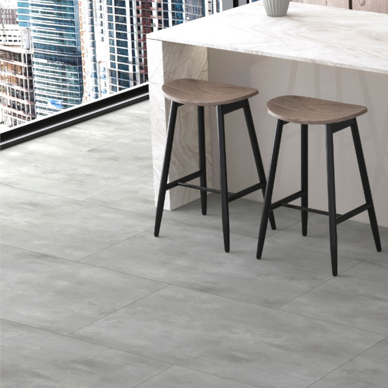 Sol Vinyle/PVC - Dalle clipsable - Carrelage gris BETON - Aria par Kalinafloor
