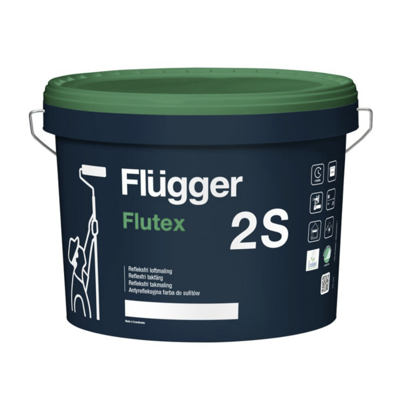 Peinture mur et plafond 3L blanc mat  - Flutex 2S par Flugger
