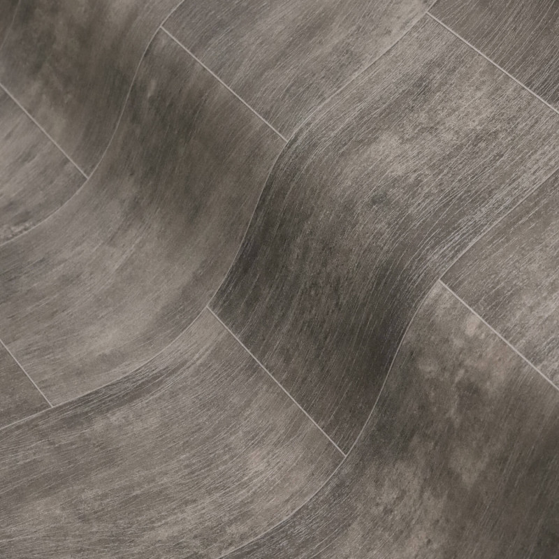 Sol Vinyle/PVC - 4m - carrelage marron et reflets gris métallisé BRIGHTON 594 Prestige Texmark par IVC