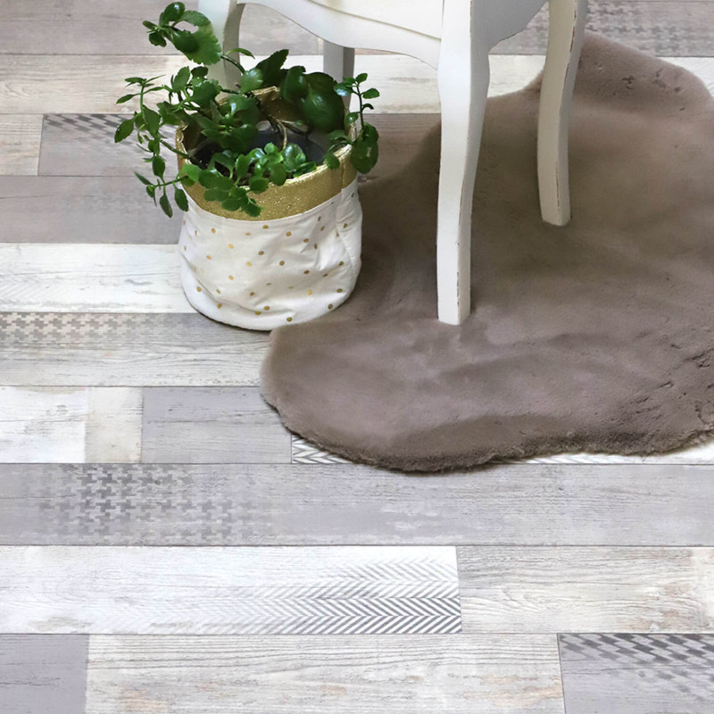 Sol Vinyle/PVC - 4m - parquet vintage gris et taupe  CABANA 592 Essential Vigan par IVC