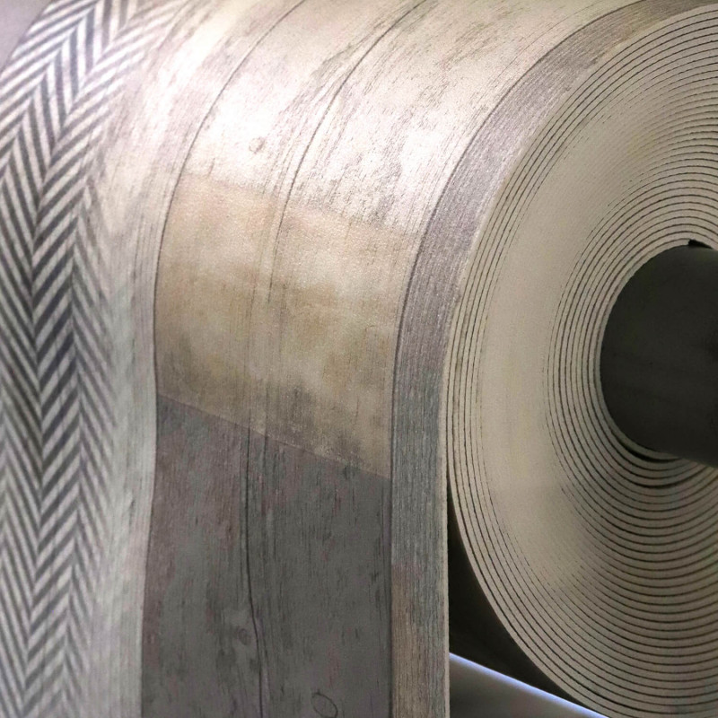 Sol Vinyle/PVC - 4m - parquet vintage gris et taupe  CABANA 592 Essential Vigan par IVC