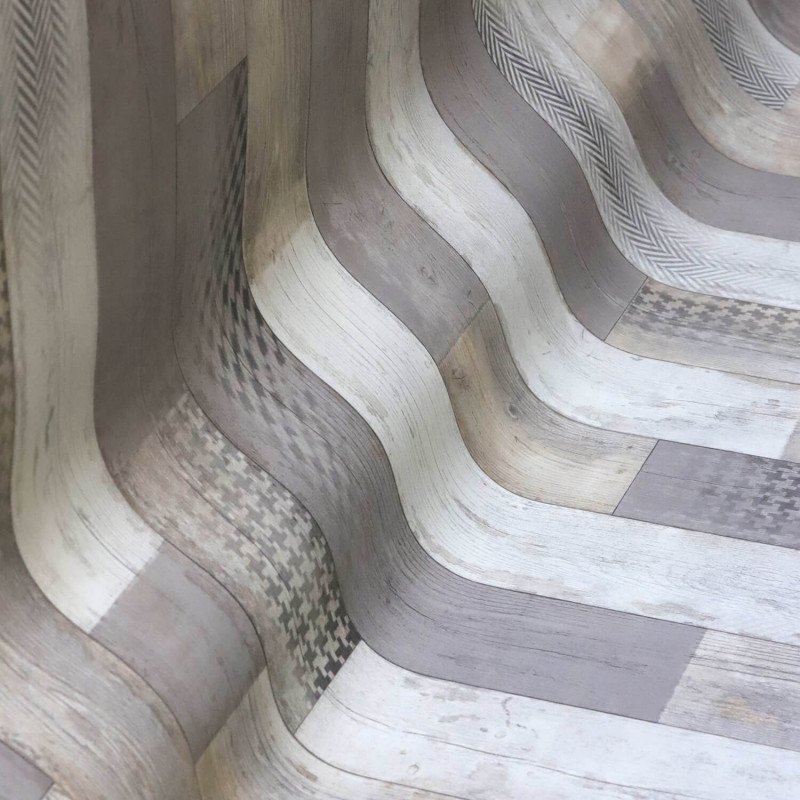 Sol Vinyle/PVC - 4m - parquet vintage gris et taupe  CABANA 592 Essential Vigan par IVC