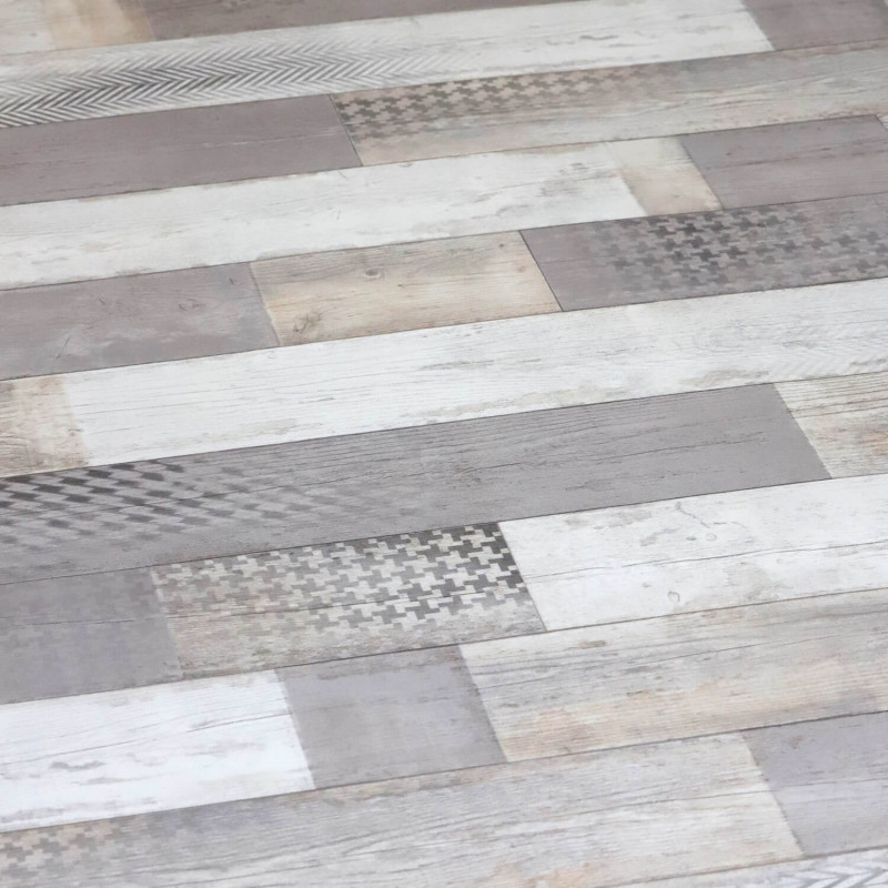 Sol Vinyle/PVC - 4m - parquet vintage gris et taupe  CABANA 592 Essential Vigan par IVC