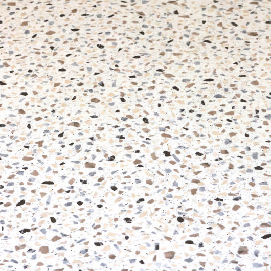 Sol Vinyle/PVC - 4m - terrazzo beige et noir sur fond écru MARMETTE 534 Prestige Ultimate Stone - par IVC