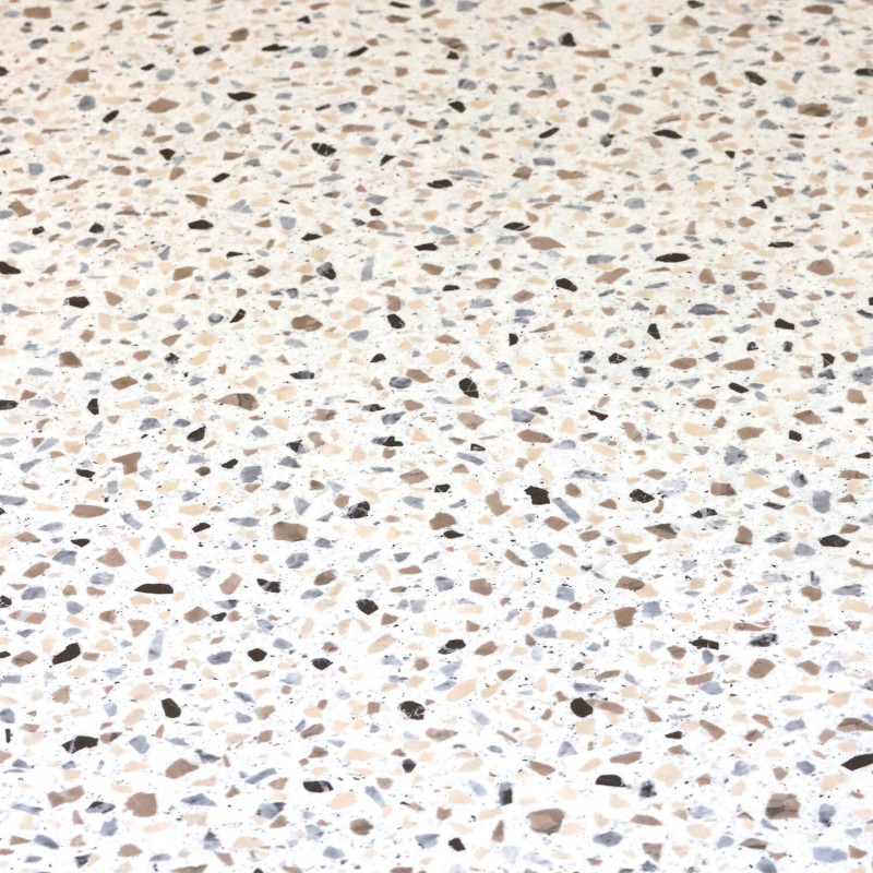 Sol Vinyle/PVC - 4m - terrazzo beige et noir sur fond écru MARMETTE 534 Prestige Ultimate Stone - par IVC
