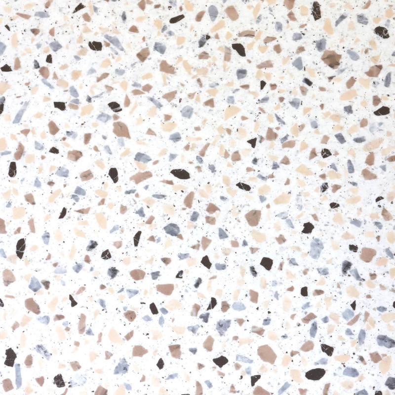 Sol Vinyle/PVC - 4m - terrazzo beige et noir sur fond écru MARMETTE 534 Prestige Ultimate Stone - par IVC
