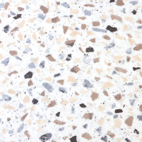 Sol Vinyle/PVC - 4m - terrazzo beige et noir sur fond écru MARMETTE 534 Prestige Ultimate Stone - par IVC