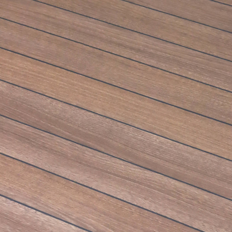Sol Vinyle/PVC - 2m - pont de bateau teck et noir CLIPPER 536 Prestige Texmark par IVC