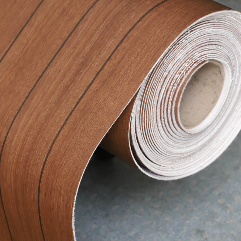 Sol Vinyle/PVC - 2m - pont de bateau teck et noir CLIPPER 536 Prestige Texmark par IVC