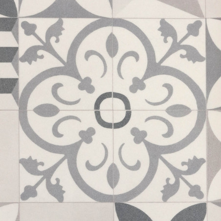 Sol Vinyle/PVC - 4m - carreaux de ciment gris et noir et fond greige FELIZ 592 Prestige Texmark par IVC Sol Vinyle/PVC - 4m - carreaux de ciment gris et noir et fond greige FELIZ 592 Prestige Texmark par IVC