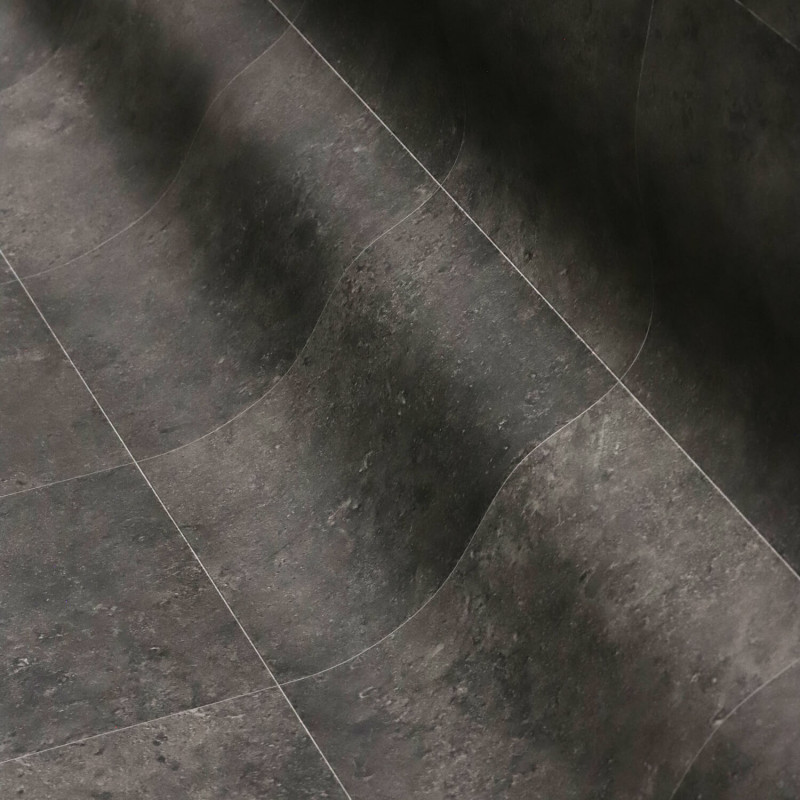 Sol Vinyle/PVC - 3m - carrelage gris anthracite VERNAZZA 599 - Essential Vigan par IVC