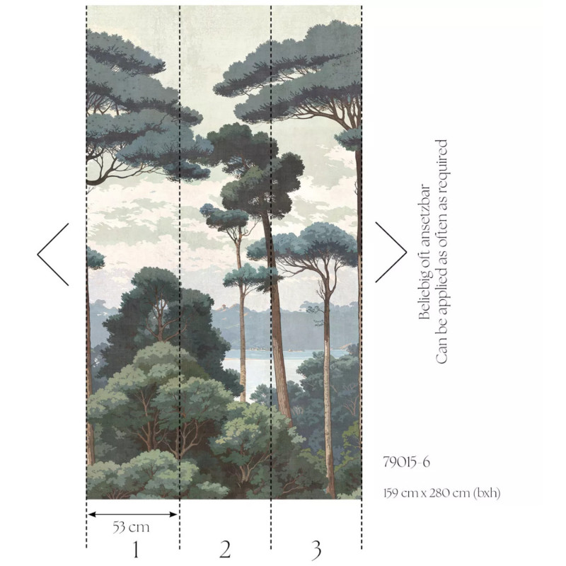 Panoramique intissé végétal Natural Serenity - Metropolitan Stories par As Creation - 790156