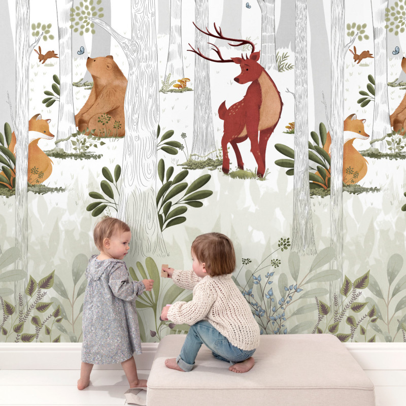 Panoramique vinyle sur intissé enfant ANIMAL KINGDOM - Life par Grandeco - A73301