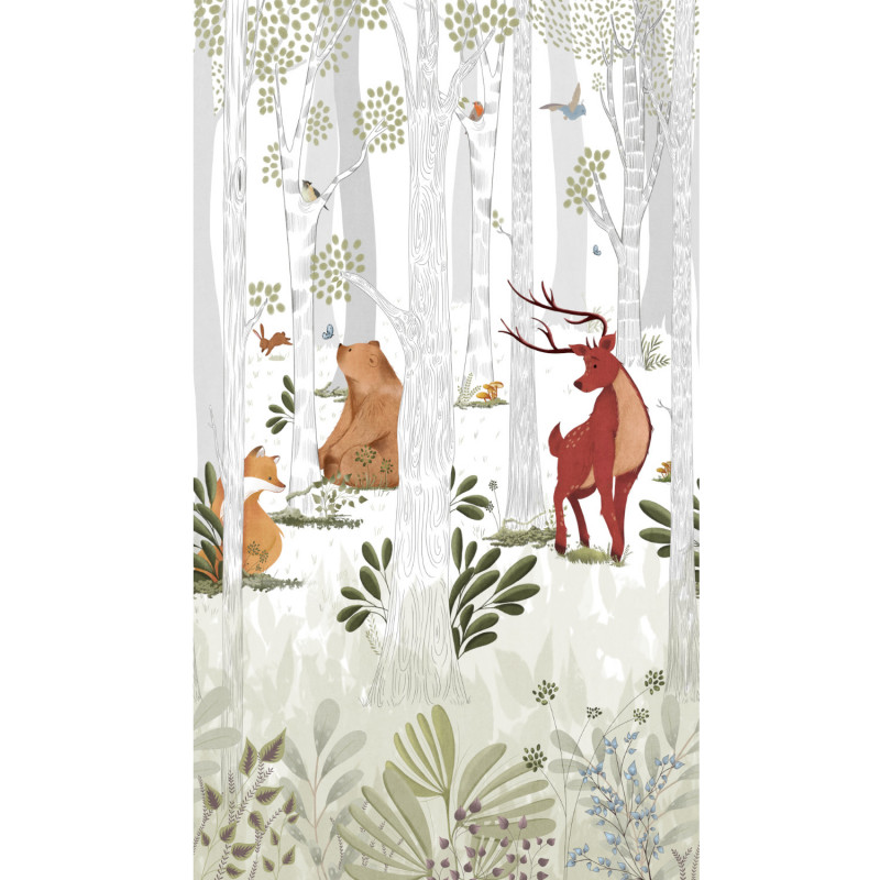 Panoramique vinyle sur intissé enfant ANIMAL KINGDOM - Life par Grandeco - A73301