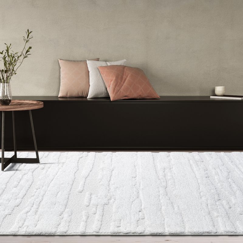 Tapis de salon - 80x150cm - Uni / Faux-uni blanc Limba par Ragolle