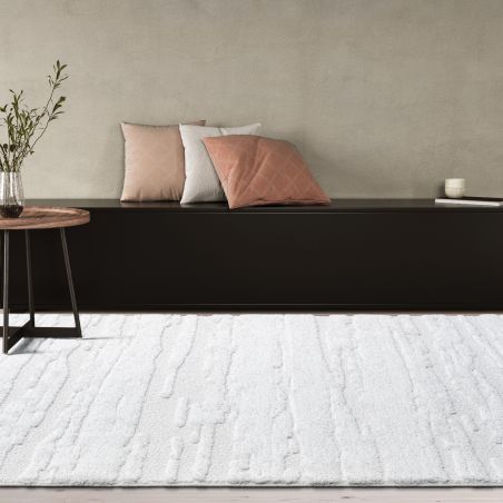 Tapis de salon - 80x150cm - Uni / Faux-uni blanc Limba par Ragolle