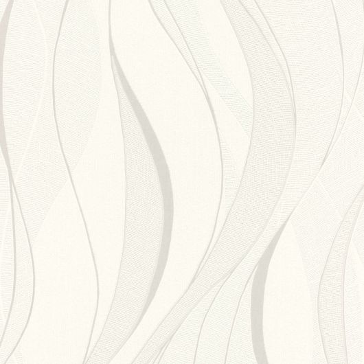 Papier peint intissé géométrique gris et argenté GRAPHIC WAVES - Sélection par Rasch - 429831