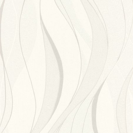 Papier peint intissé géométrique gris et argenté GRAPHIC WAVES - Sélection par Rasch - 429831