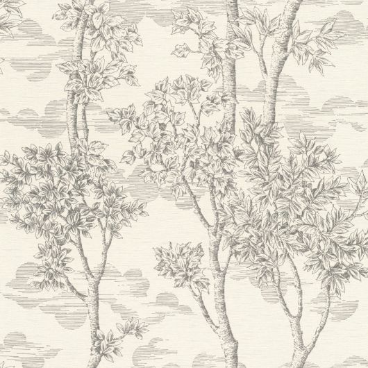 Papier peint intissé végétal gris fusain PAINTED FOREST - Sélection par Rasch - 581607