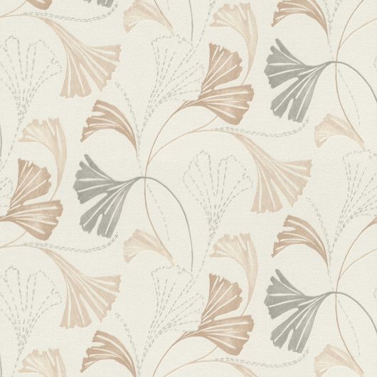 Papier peint intissé végétal marron et gris GINGKO - Sélection par Rasch - 581515