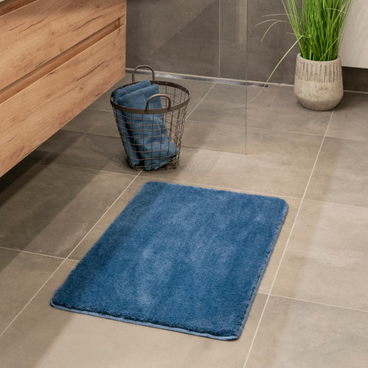 Tapis de bain - 50x78cm - Uni / Faux-uni bleu Arizona par Hamat