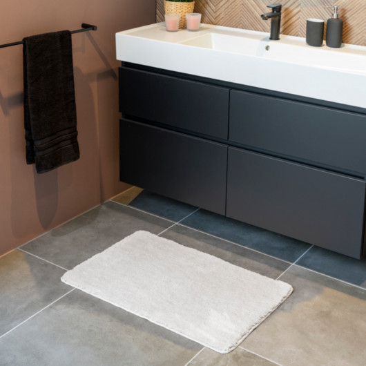 Tapis de bain - 50x78cm - Uni / Faux-uni gris clair Arizona par Hamat
