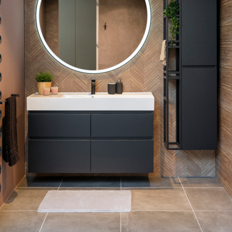 Tapis de bain - 50x78cm - Uni / Faux-uni gris clair Arizona par Hamat