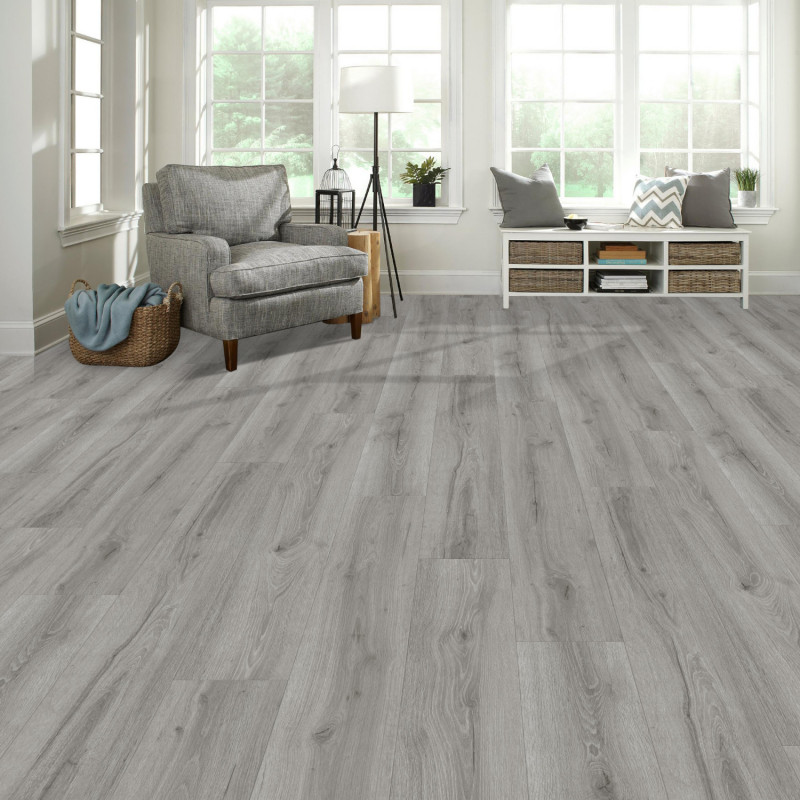 Sol Vinyle/PVC - Lame clipsable - Parquet chêne gris clair CYPRIAN - Soria par Sol Color