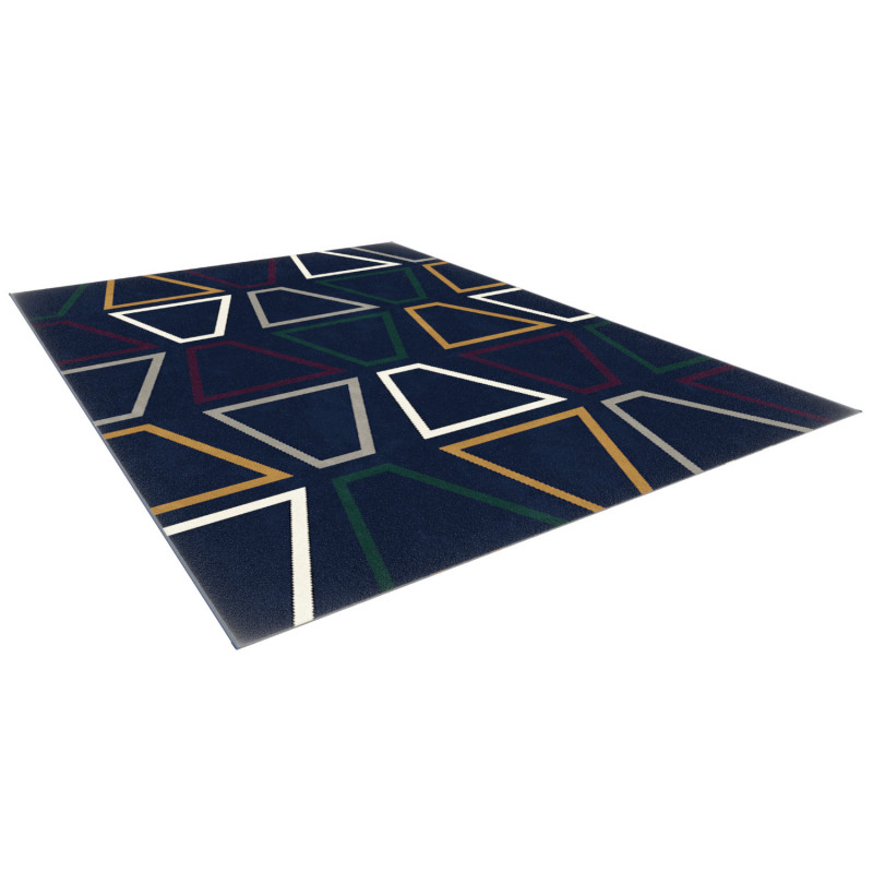 Tapis de salon - 140x200cm - Graphique / Géométrique bleu et blanc PRISMA par Balta