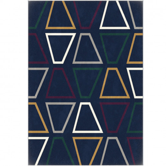 Tapis de salon - 140x200cm - Graphique / Géométrique bleu et blanc PRISMA par Balta
