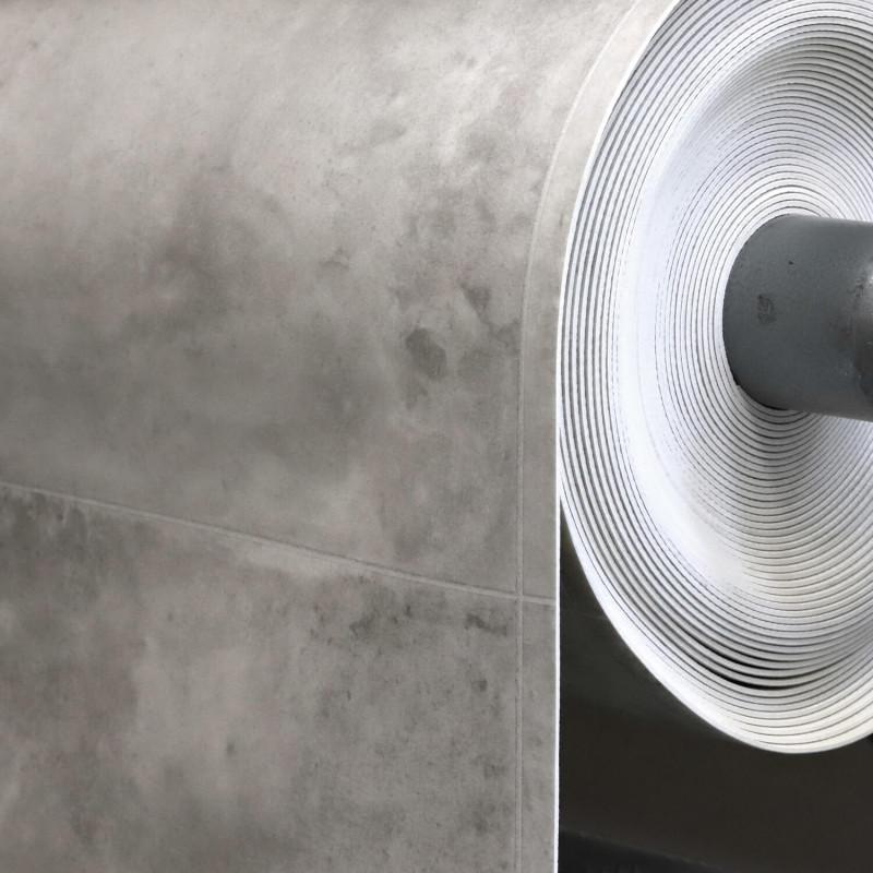 Sol Vinyle/PVC - 4m - carrelage gris et effet béton mat BURTON 583 - Essential Vigan par IVC