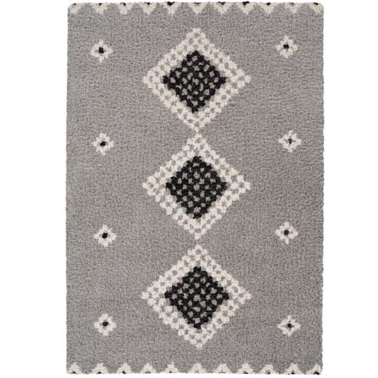Tapis de salon - 160x230cm - Graphique / Géométrique gris et noir GIPSY par Balta