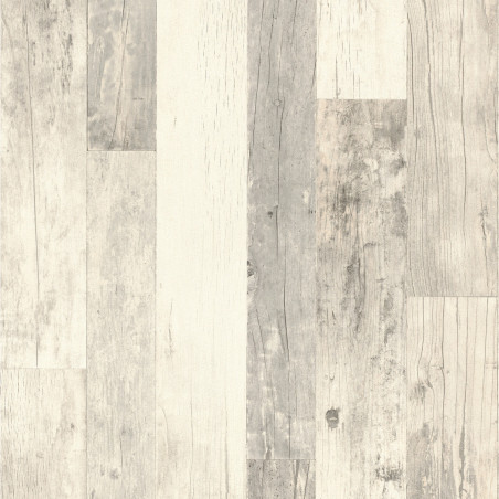 Papier peint intissé gris clair et beige LAMBRIS - Factory III par Rasch - 941647