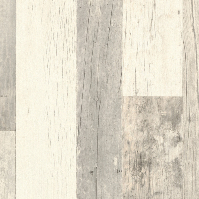 Papier peint intissé gris clair et beige LAMBRIS - Factory III par Rasch - 941647